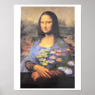 Mein neues Kleid - Mona Lisa in a Monet - Collage  Poster