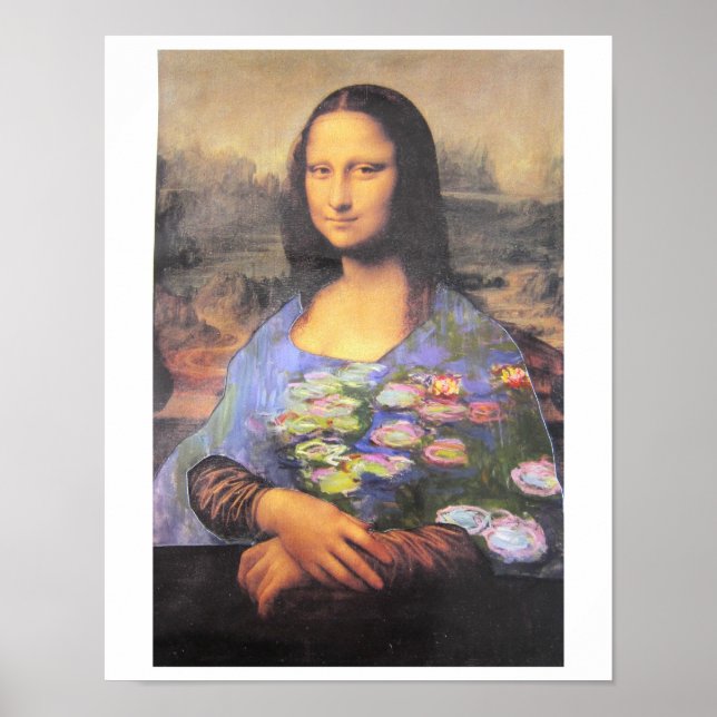 Mein neues Kleid - Mona Lisa in a Monet - Collage  Poster (Vorne)