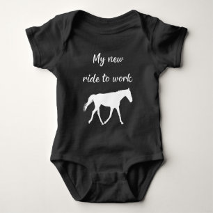 Mein neues Pferd zur Arbeit, lustig Baby Strampler