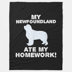 Mein Neufundland hat meine Hausaufgaben gegessen Fleecedecke