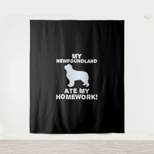 Mein Neufundland hat meine Hausaufgaben gegessen Wandteppich