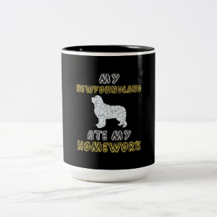 Mein Neufundland hat meine Hausaufgaben gegessen   Zweifarbige Tasse