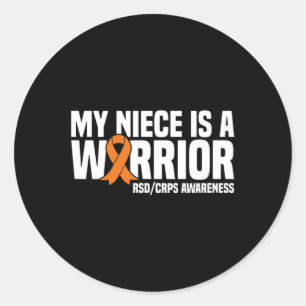 Mein Nichte ist ein Krieger Orange Ribbon Rsdcrps  Runder Aufkleber