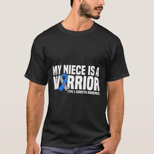 Mein Nichte ist ein Krieger Typ 1 Diabetes-Bewusst T-Shirt (Vorderseite)