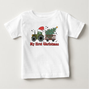 Mein Niedlicher Farm-Traktor zu Weihnachten Baby T-shirt