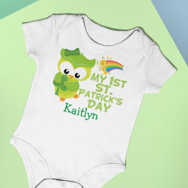 Mein Niedliches Eule am 1. St. Patrick's Day Baby Strampler