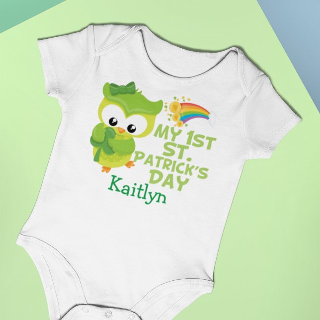 Mein Niedliches Eule am 1. St. Patrick's Day Baby Strampler (Von Creator hochgeladen)