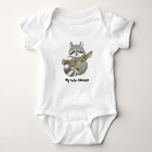 Mein niedliches Raccoon-Kissen Baby Strampler