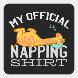 Mein offizielles Nickerchen-Shirt - Faul schlafend Quadratischer Aufkleber