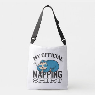 Mein offizielles Nickerchen-Shirt - Fauler schlafe Tragetaschen Mit Langen Trägern