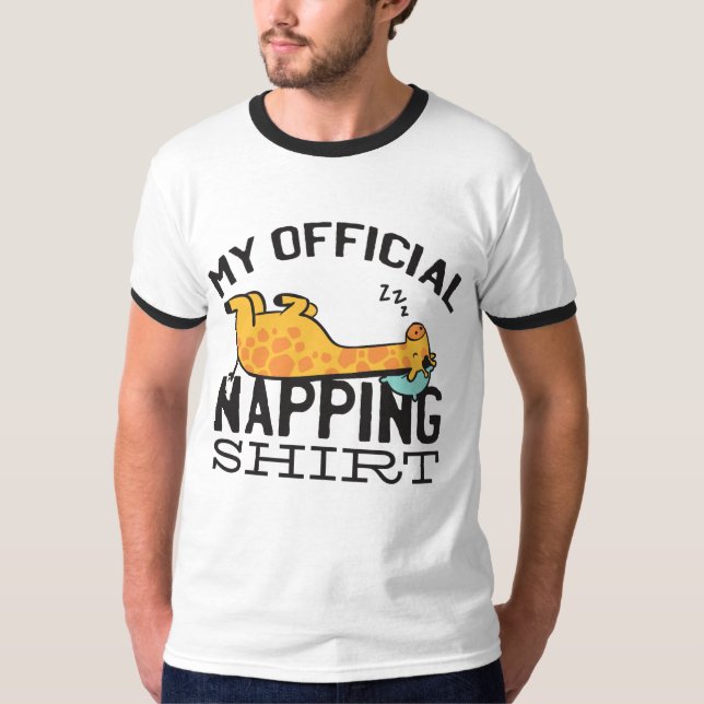 Mein offizielles Shirt - Lazy schlafend Giraffe (Vorderseite)
