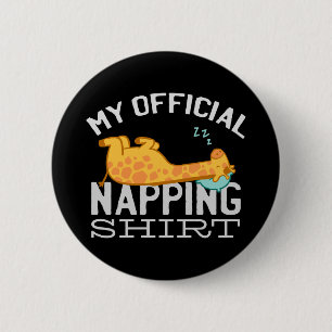 Mein offizielles Shirt - Lazy schlafend Giraffe Button