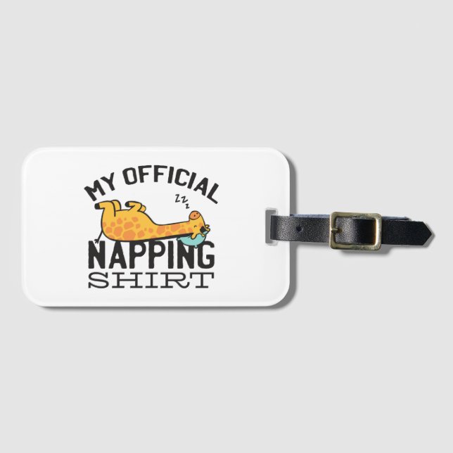 Mein offizielles Shirt - Lazy schlafend Giraffe Gepäckanhänger (Vorderseite (Horizontal))