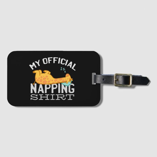 Mein offizielles Shirt - Lazy schlafend Giraffe Gepäckanhänger (Vorderseite (Horizontal))