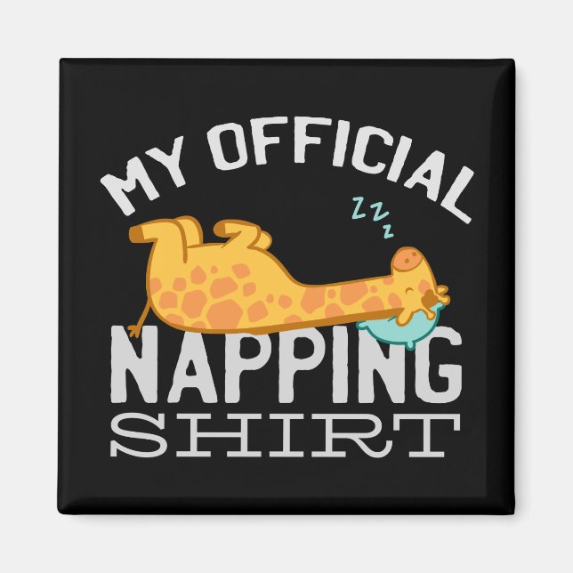 Mein offizielles Shirt - Lazy schlafend Giraffe Magnet (Vorne)