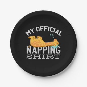 Mein offizielles Shirt - Lazy schlafend Giraffe Pappteller