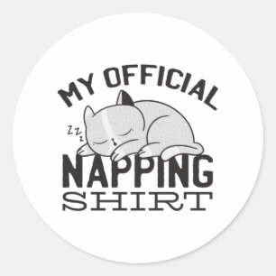 Mein offizielles Shirt - Lazy schlafende Katze Runder Aufkleber