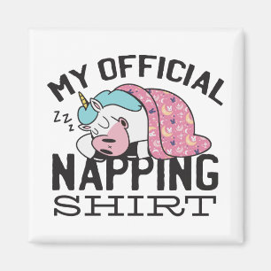 Mein offizielles Shirt - Lazy sleeping Unicorn Magnet