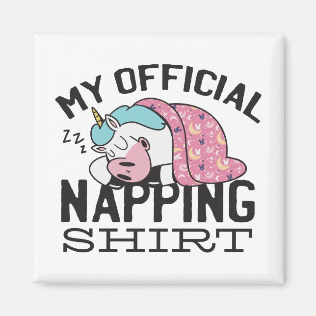 Mein offizielles Shirt - Lazy sleeping Unicorn Magnet (Vorne)
