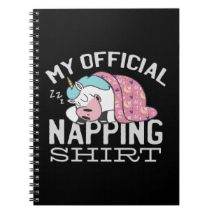 Mein offizielles Shirt - Lazy sleeping Unicorn Notizblock