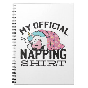 Mein offizielles Shirt - Lazy sleeping Unicorn Notizblock