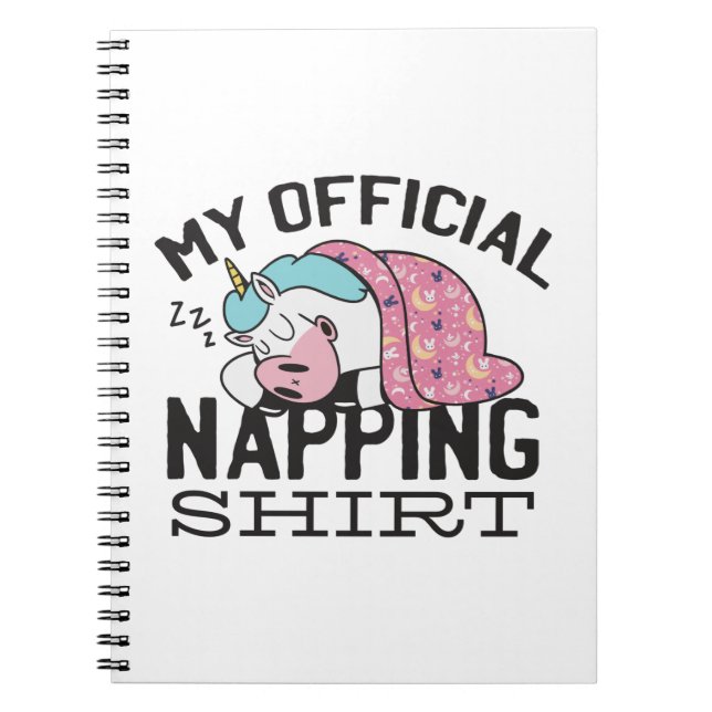 Mein offizielles Shirt - Lazy sleeping Unicorn Notizblock (Vorderseite)