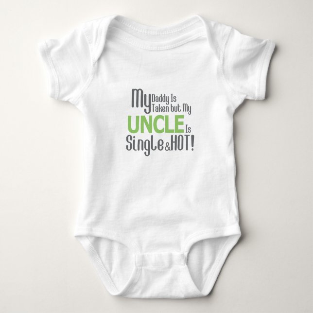 Mein Onkel ist Single und Hot Baby Jersey Bodysuit Baby Strampler (Vorderseite)