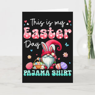 Mein Oster-Tages-Pyjama-Shirt Florales Häschen-Gno Karte