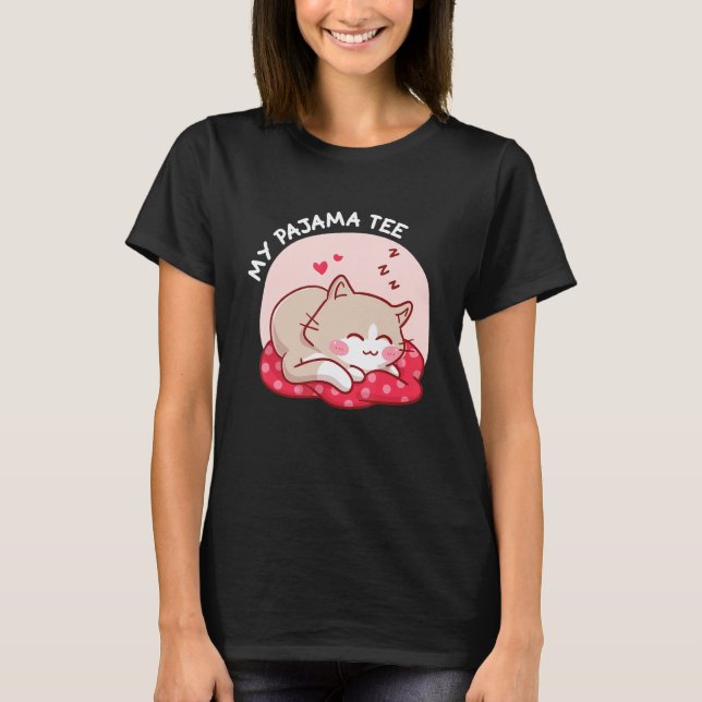 Mein Pajama T-Shirt Cat (Vorderseite)