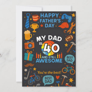 Mein Papa ist 40 und immer noch großartig Vatertag Einladung