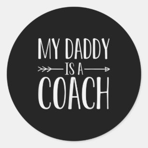 Mein Papa ist ein Coach-Zitat-Son oder Tochter-Red Runder Aufkleber