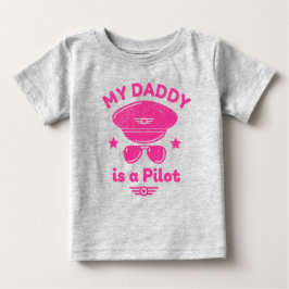 Mein Papa ist ein Pilothather grau Baby T-shirt