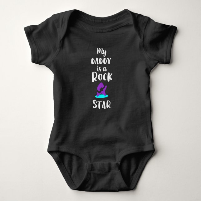 Mein Papa ist ein Rockstar-Baby-Bodysuit Baby Strampler (Vorderseite)