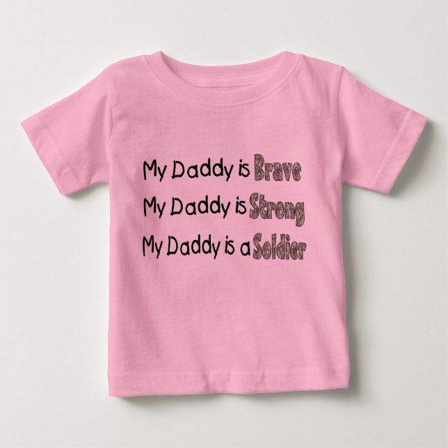 Mein Papa ist ein tapferer Soldat Baby T-shirt (Vorderseite)
