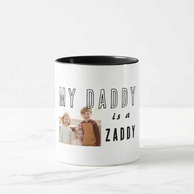 Mein Papa ist ein Zaddy-Foto Tasse (Zentrum)