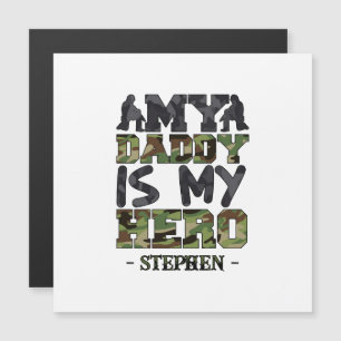 Mein Papa ist mein Held - Camouflage Letters Magnetkarte