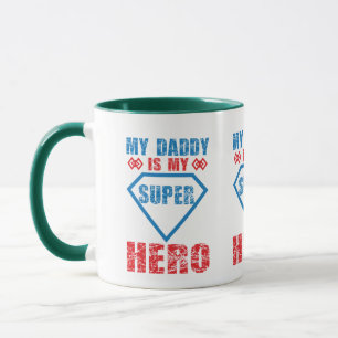 Mein Papa ist mein Superheld Dreifach-Design Vater Tasse