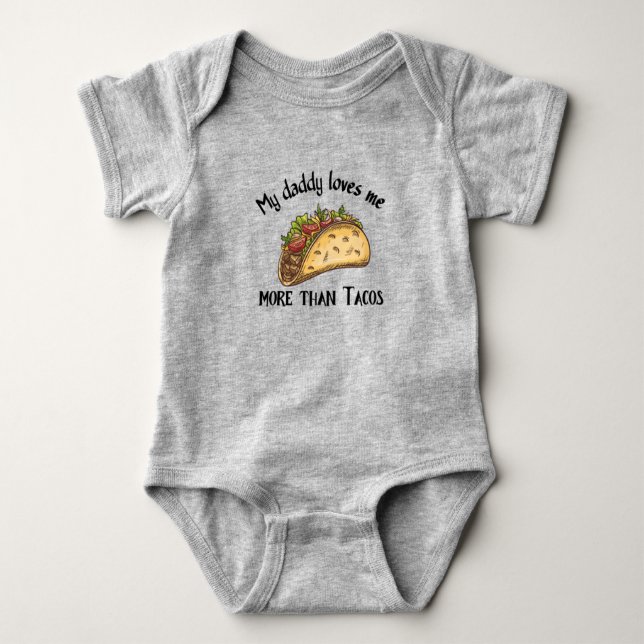 Mein Papa Liebe mich mehr als Tacos-Funny-Zitate  Baby Strampler (Vorderseite)