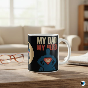 Mein Papa, mein Held Individuelle 2-Foto Vaterta Kaffeetasse