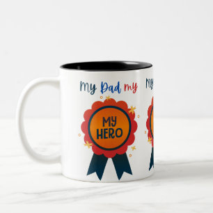 Mein Papa mein Held Vatertagsgeschenk Zweifarbige Tasse