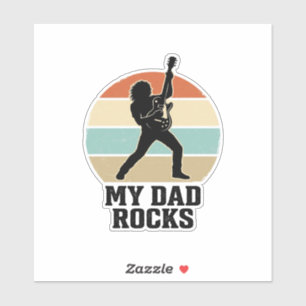 Mein Papa rockt Vintage-Gitarre-Sonnenuntergang-Sh Aufkleber