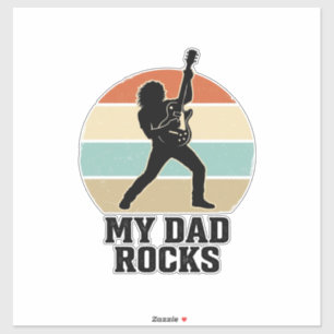 Mein Papa rockt Vintage-Gitarre-Sonnenuntergang-Sh Aufkleber
