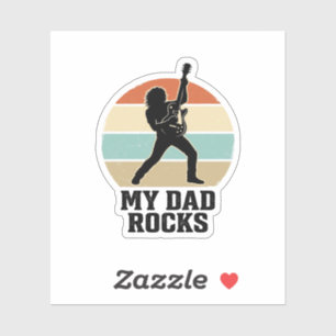Mein Papa rockt Vintage-Gitarre-Sonnenuntergang-Sh Aufkleber
