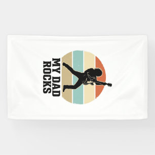 Mein Papa rockt Vintage-Gitarre-Sonnenuntergang-Sh Banner