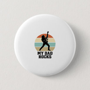 Mein Papa rockt Vintage-Gitarre-Sonnenuntergang-Sh Button