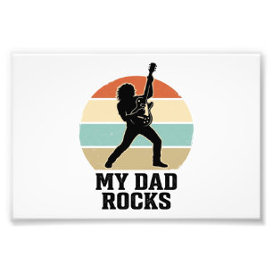 Mein Papa rockt Vintage-Gitarre Sonnenuntergang-Sh Fotodruck