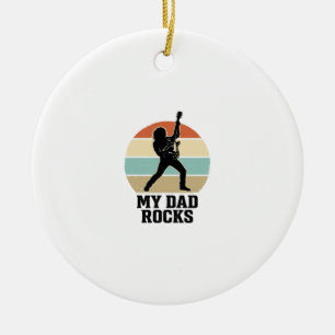 Mein Papa rockt Vintage-Gitarre-Sonnenuntergang-Sh Keramik Ornament