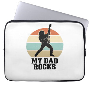 Mein Papa rockt Vintage-Gitarre Sonnenuntergang Sh Laptopschutzhülle