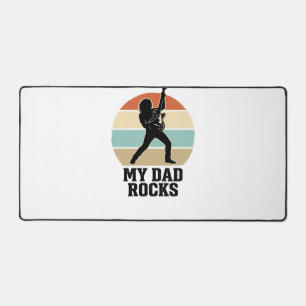 Mein Papa rockt Vintage-Gitarre Sonnenuntergang-Sh Schreibtischunterlage