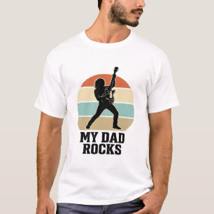 Mein Papa rockt Vintage-Gitarre-Sonnenuntergang-Sh T-Shirt